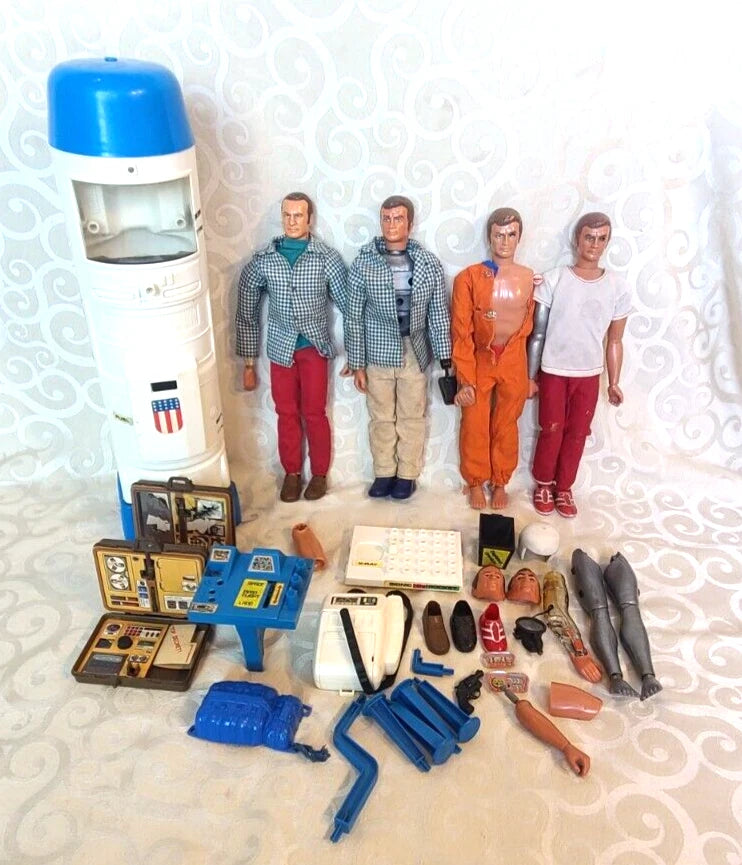 Vintage 6 Million Dollar Man Action Figures W/Extra.