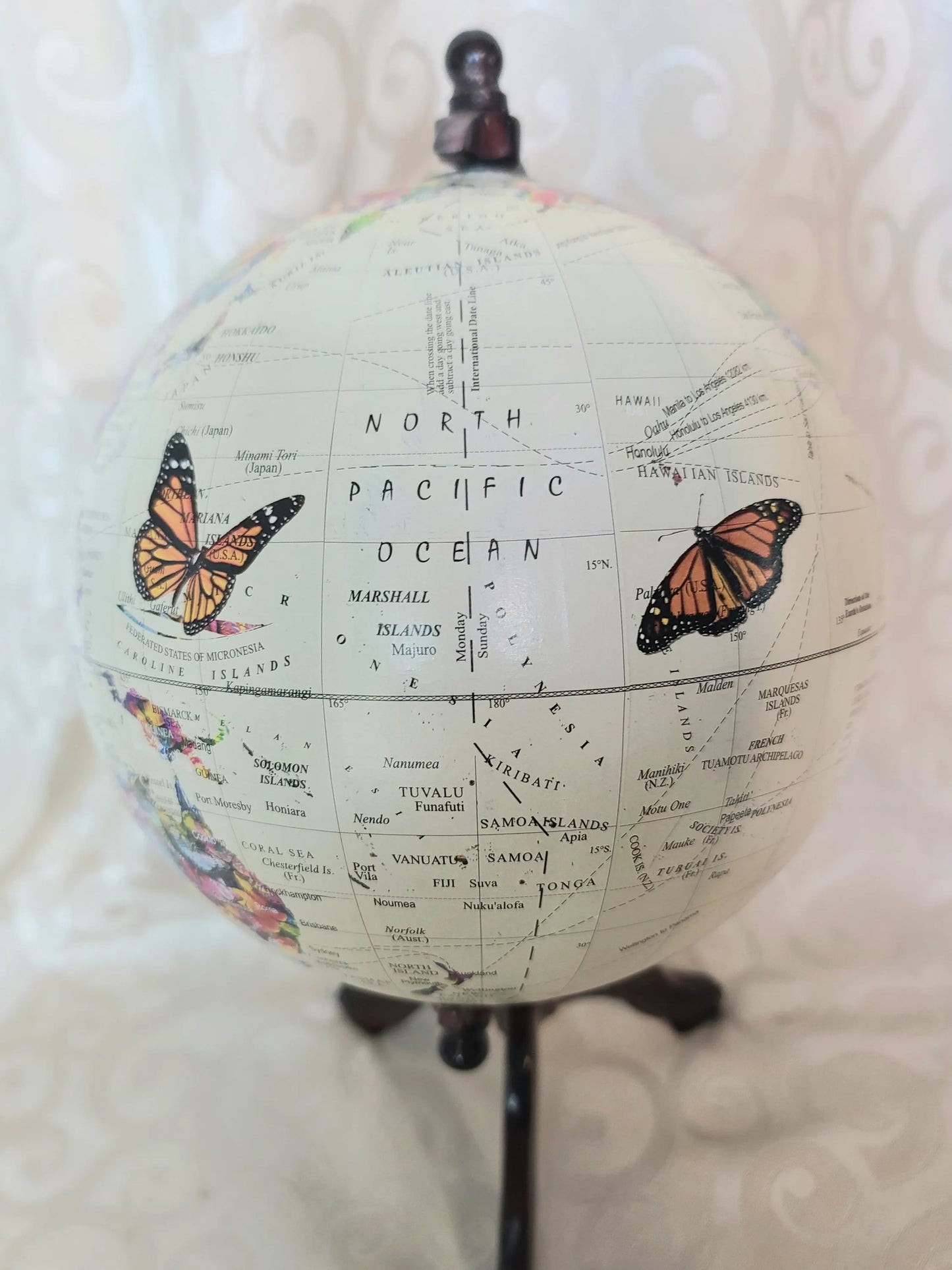 Vintage Globe Art Butterfly Globe Art.
