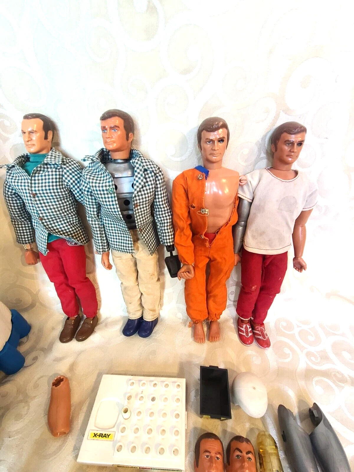 Vintage 6 Million Dollar Man Action Figures W/Extra.