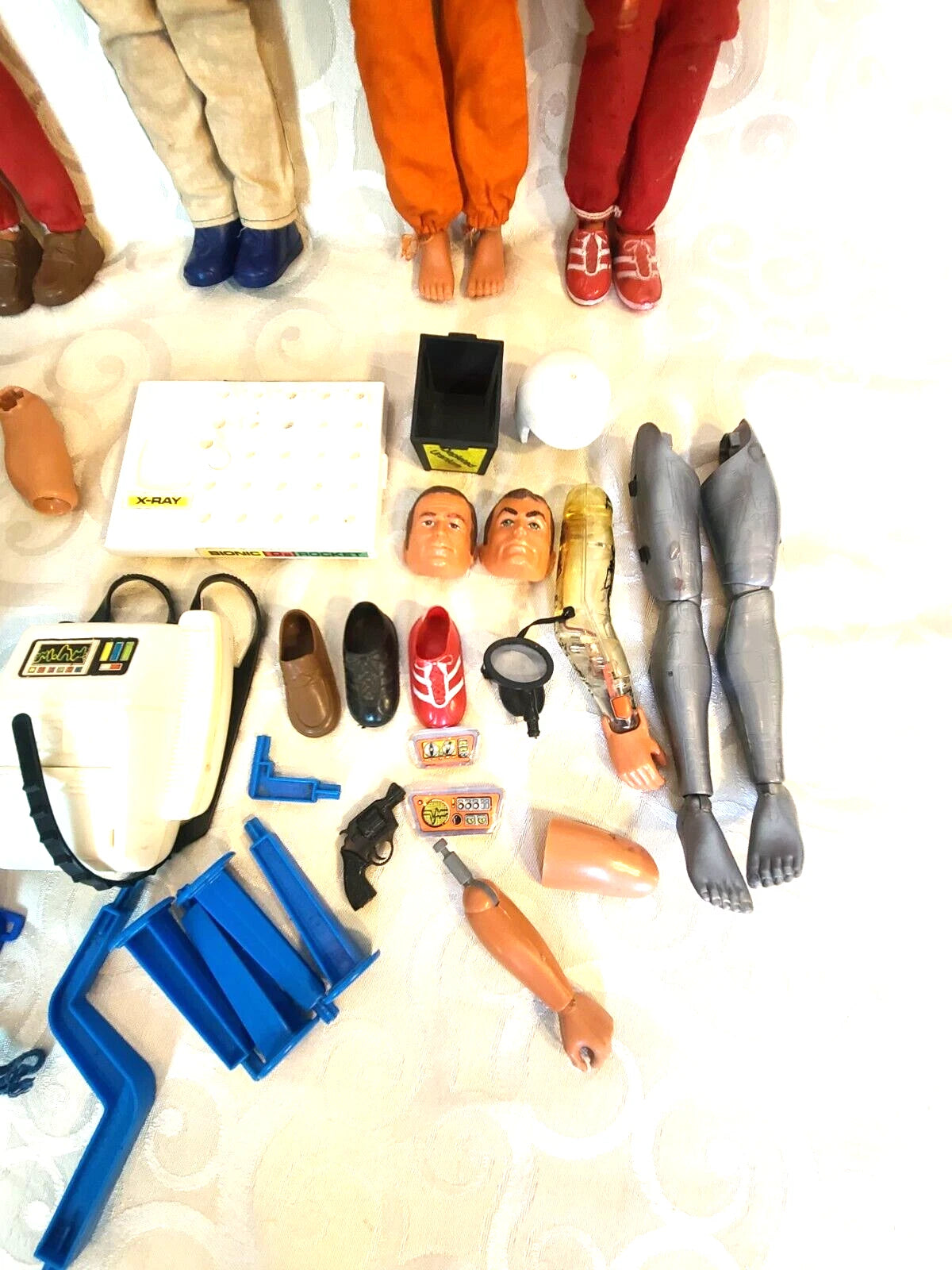 Vintage 6 Million Dollar Man Action Figures W/Extra.