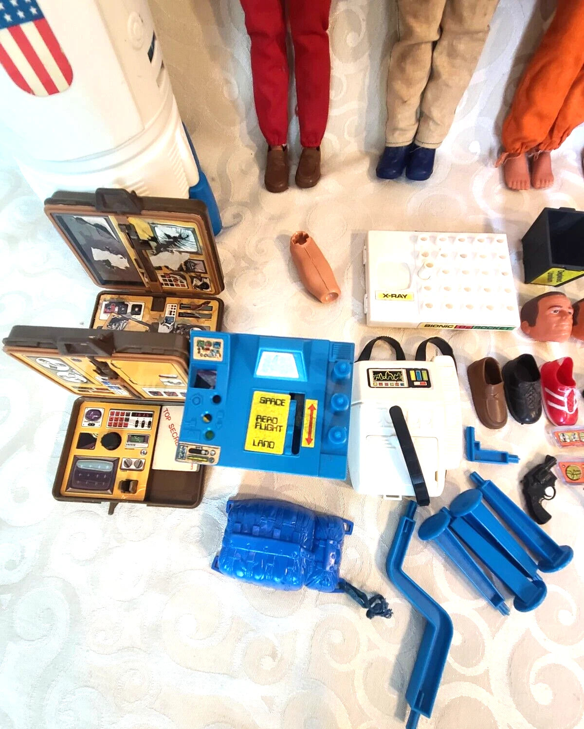 Vintage 6 Million Dollar Man Action Figures W/Extra.