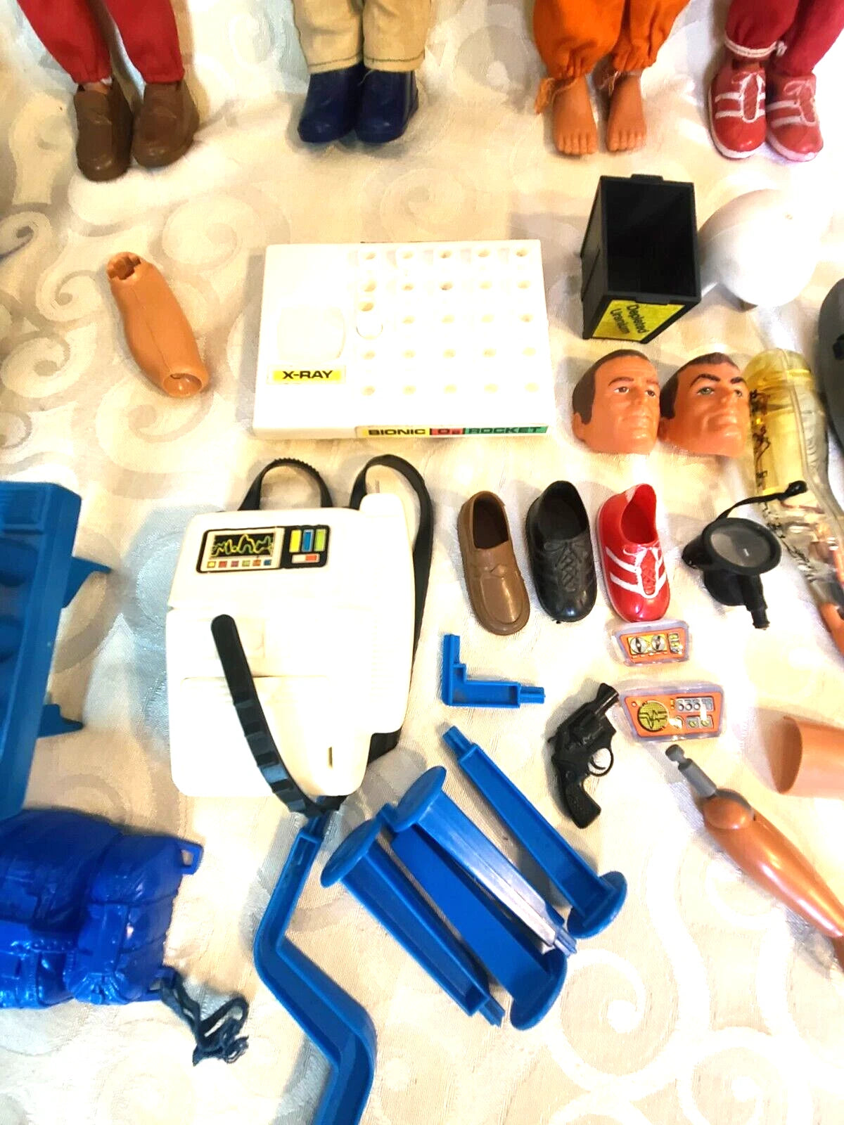 Vintage 6 Million Dollar Man Action Figures W/Extra.