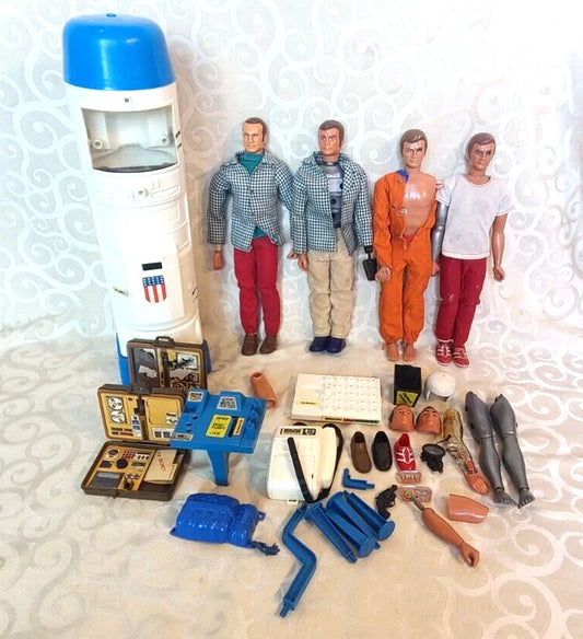 Vintage 6 Million Dollar Man Action Figures W/Extra.