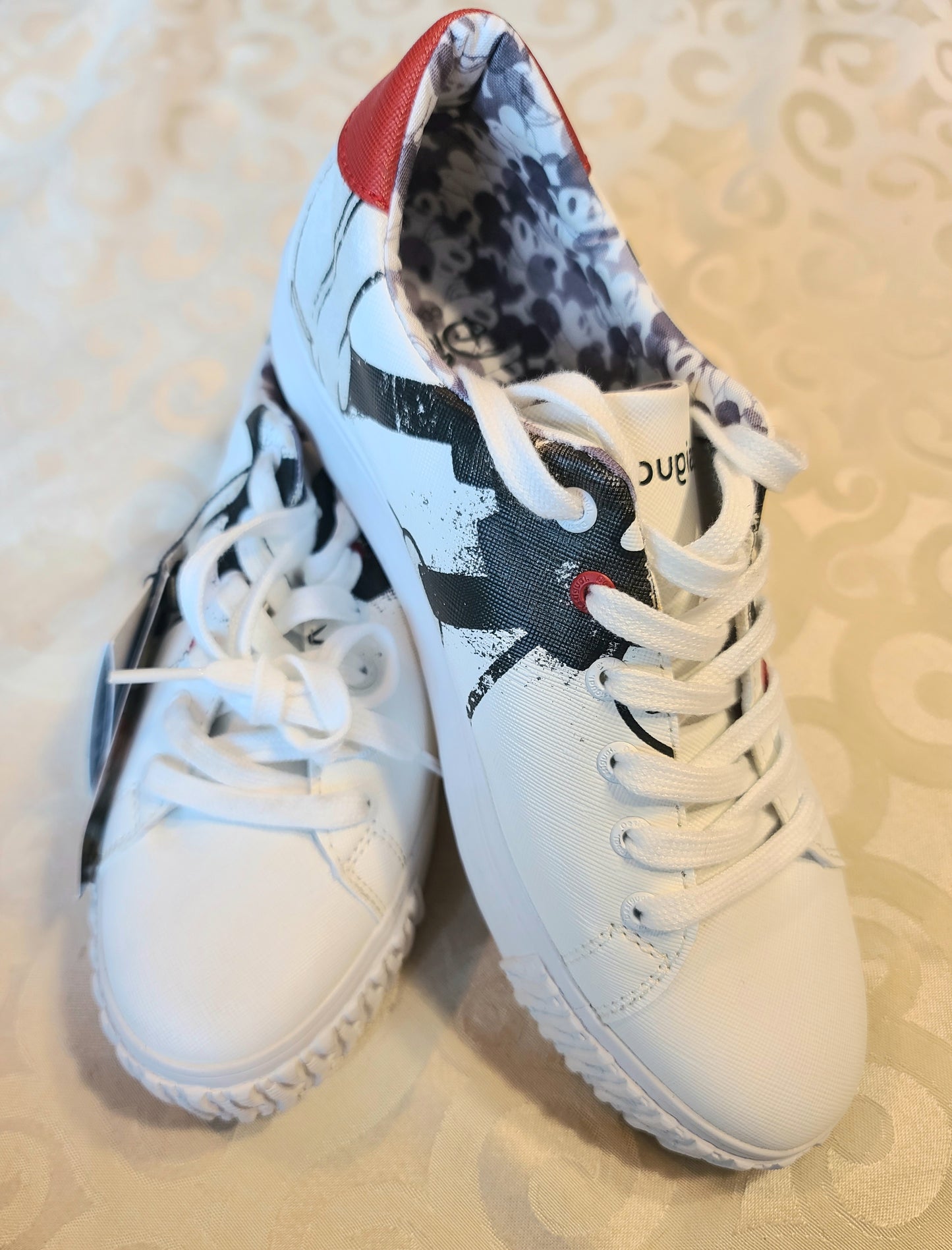 DESIGUAL Fancy Mickey Sneaker Women’s 8 - White. New. No box. has never been used.